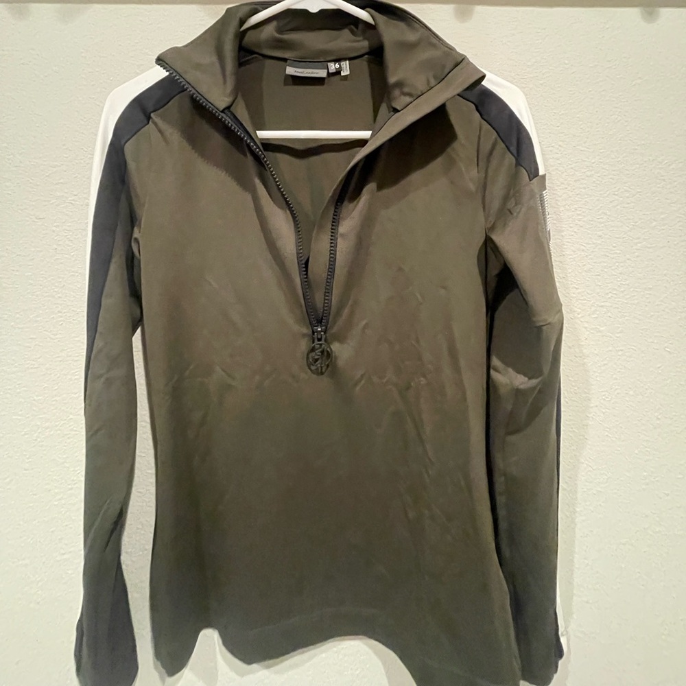Toni Sailer Performance Half Zip Pullover Olive G… - image 1